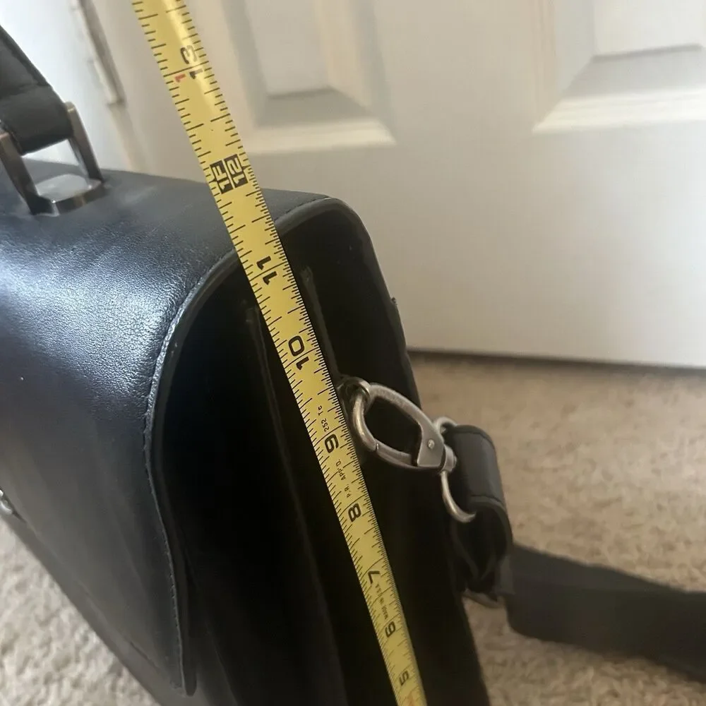 Kenneth Cole Reaction Laptop Briefcase Black Leather Mens Bag